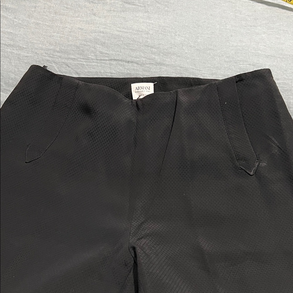 Armani Collezioni Black Textured Dress Trousers